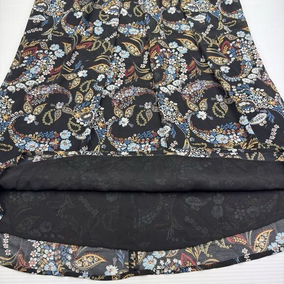 WAYF Black Pleated Floral Paisley Maxi Size XS Lined - Picture 2 of 8